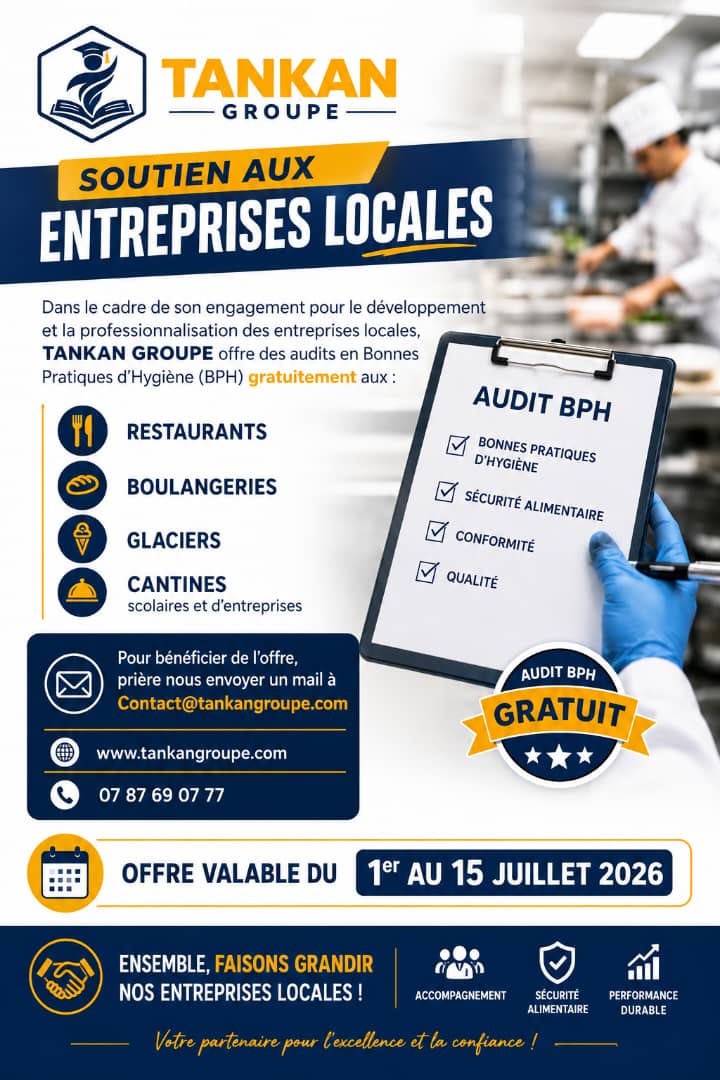 TANKAN GROUPE offre des audits gratuits en hygiène aux restaurants et boulangeries du 1er au 15 juillet