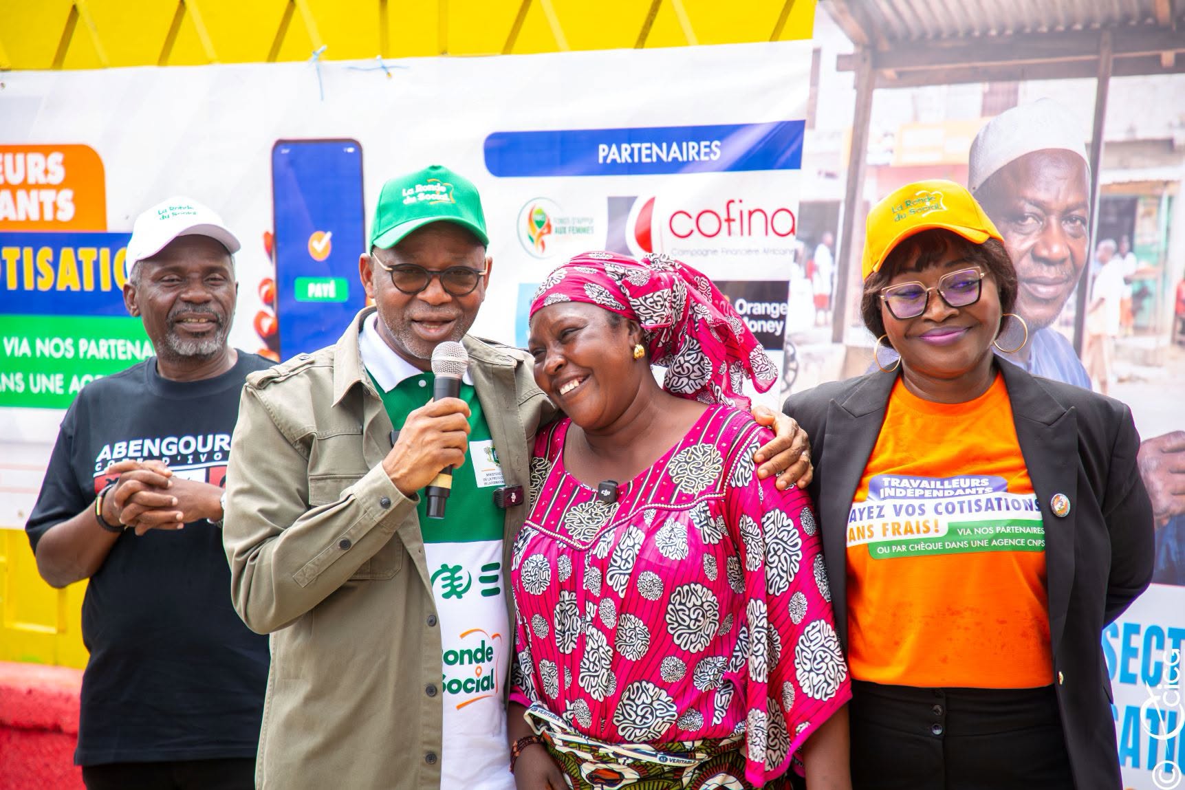 Adama Kamara mobilise commerçants et transporteurs pour la CMU et le RSTI à Abengourou lors de Ronde du social